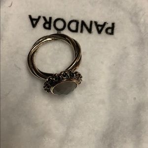 Size 7 grey stone pandora ring